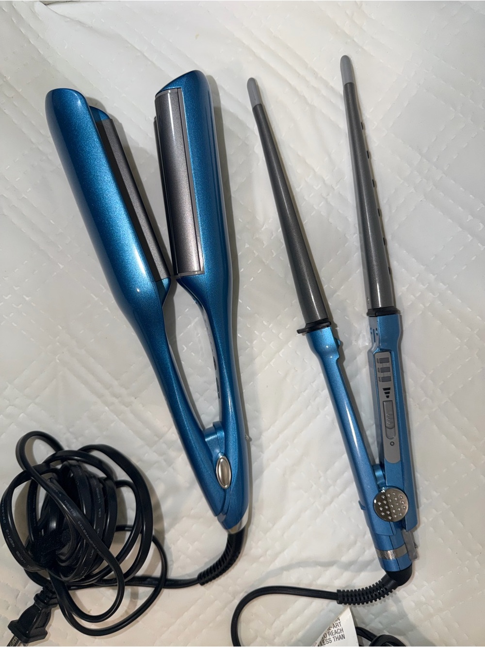 Babyliss Pro Nano Titanium Conical Flat Iron Curling Wand+Deep Wavers Hair Set